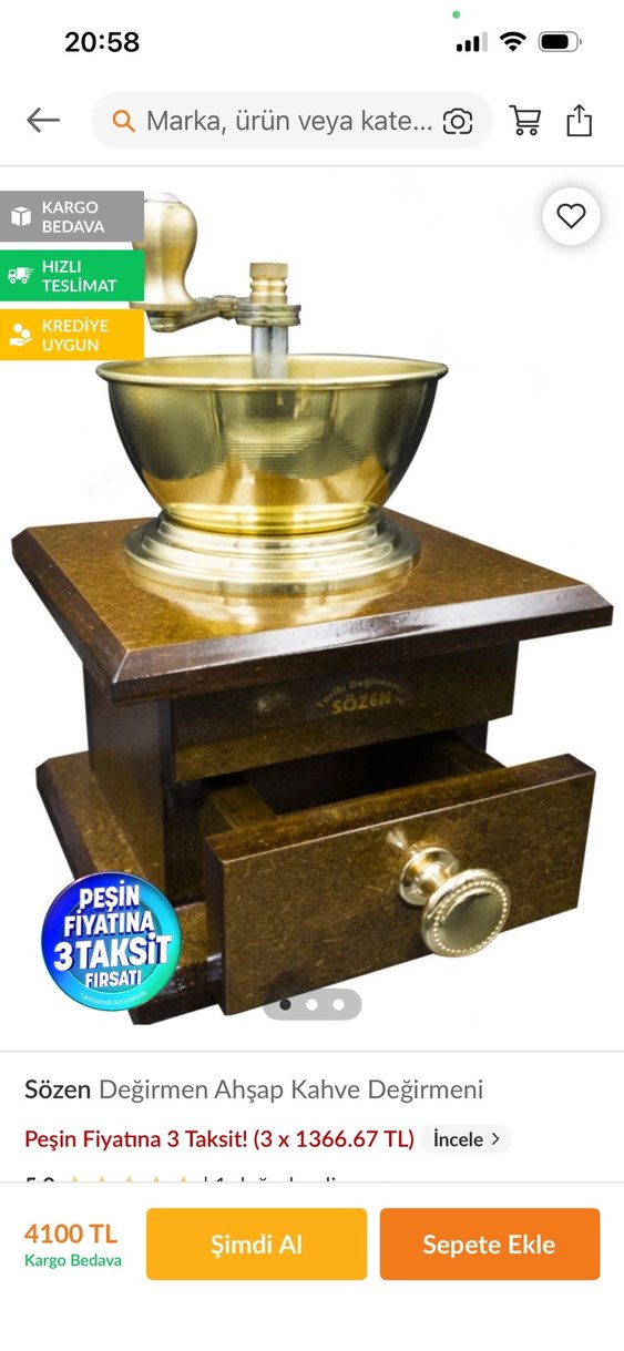 Ahşap Kahve Değirmeni - Görsel 2