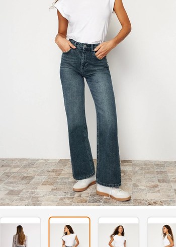 Trendyol & Milla Koyu Mavi Yuksek Bel Denim Jean