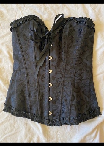 Sheinside Gotik Siyah Korse Bluz Romantik Ve Sik