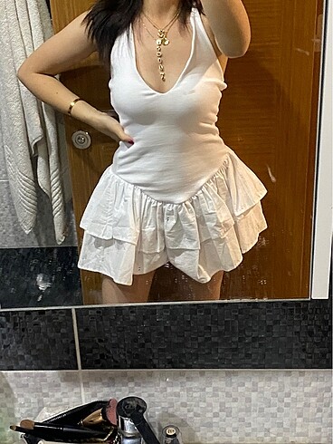 Zara Beyaz Mini Elbise