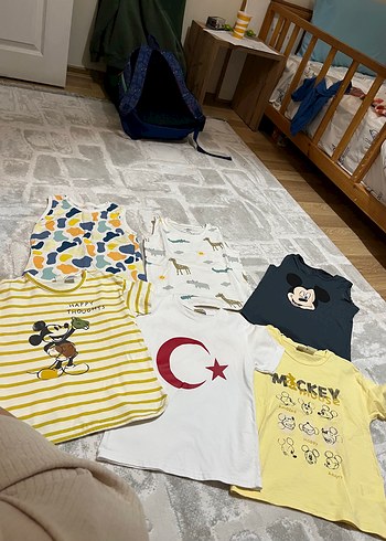 Sarı Mickey Baskılı Erkek Tişört
