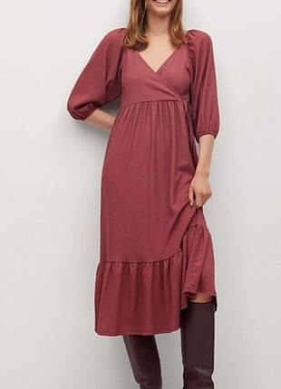 Mango bordo elbise 