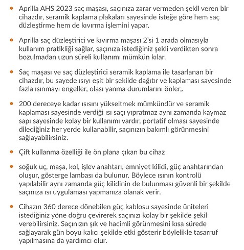  Beden Aprilla Saç Düzleştirici / Maşa