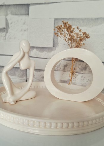 Beyaz Minimalist Figürin Dekor - Görsel 2