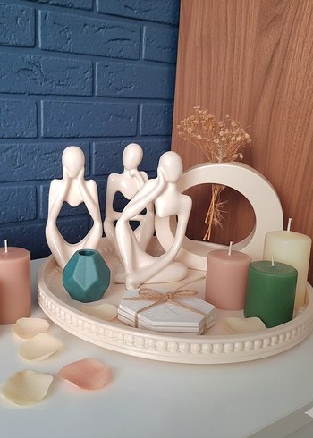 Beyaz Minimalist Figürin Dekor - Görsel 3