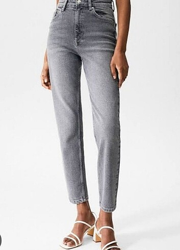 Bershka gri mom jean
