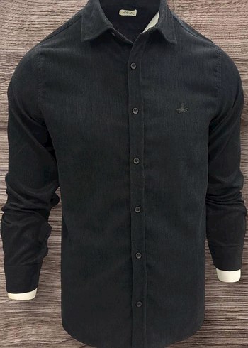 Erkek Siyah Denim Uzun Kollu Gömlek