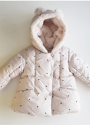 Zara içi suni kürklü puantiyeli bej moNt
