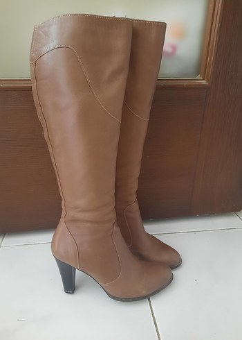 Agatha Bej Deri Kadın Dizüstü Çizme