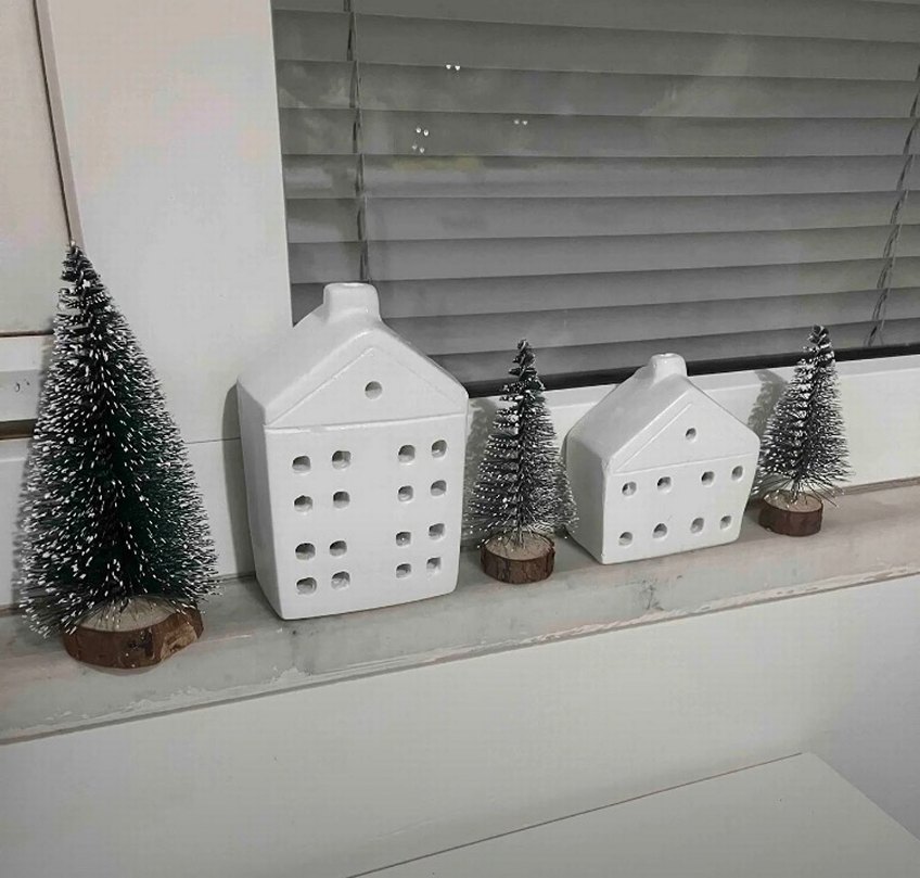 Beyaz Ev Şeklinde Mumluk Seti - Görsel 4