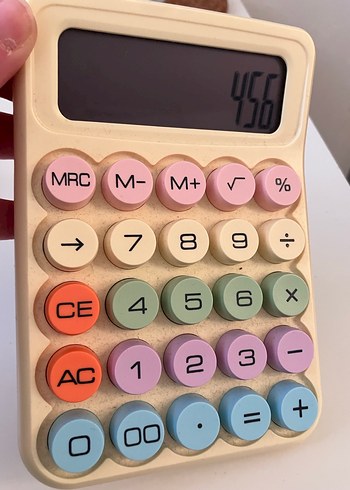 Pastel Renkli Sarı Hesap Makinesi - Görsel 3
