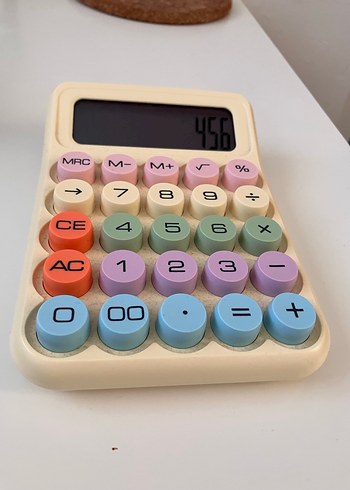 Pastel Renkli Sarı Hesap Makinesi - Görsel 9