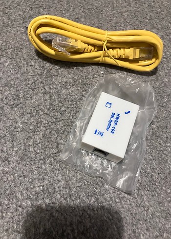 Sarı Ethernet Kablosu ve Adaptör - Görsel 3