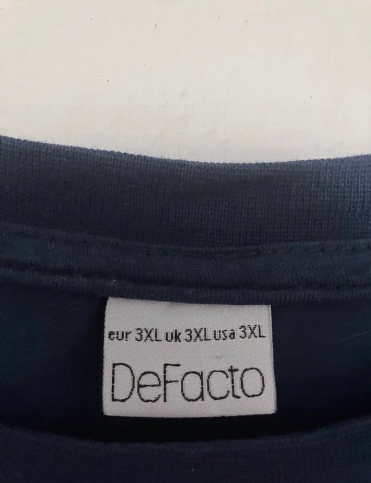 Defacto Lacivert Erkek Kısa Kollu Denim Tişört - Görsel 3