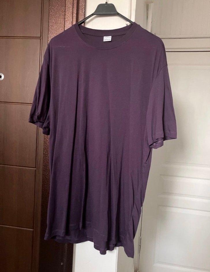 Defacto Erkek Mor Kısa Kollu Salaş Tişört - Görsel 5