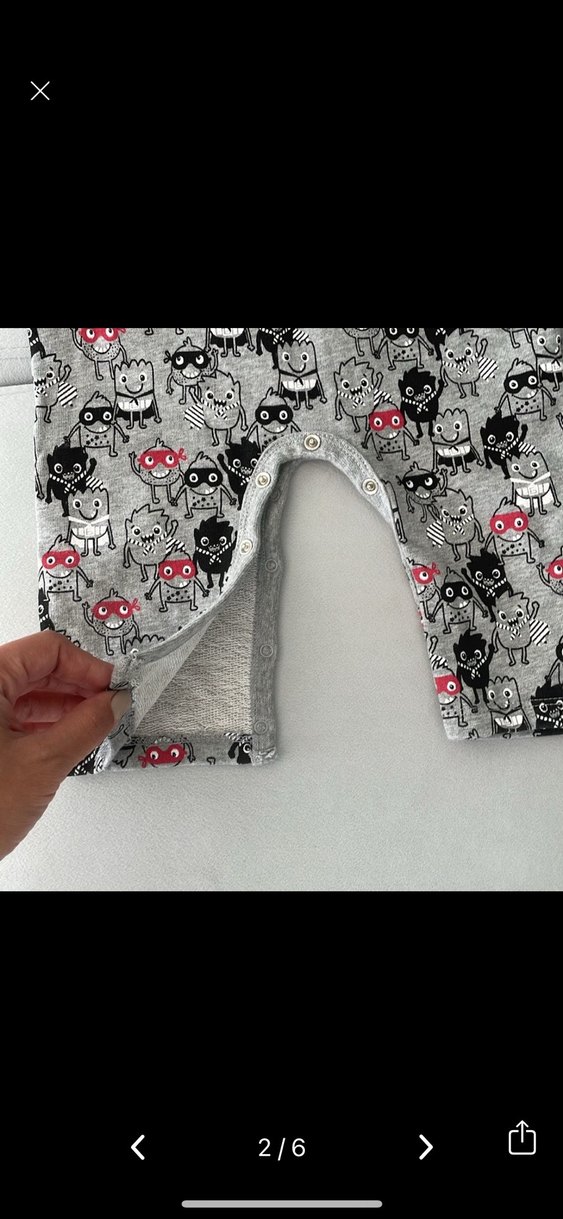 Gri Baskılı Erkek Çocuk Askılı Tulum - Görsel 2