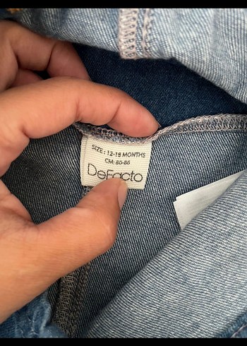 Nakışlı Kız Kot Elbise - Görsel 3