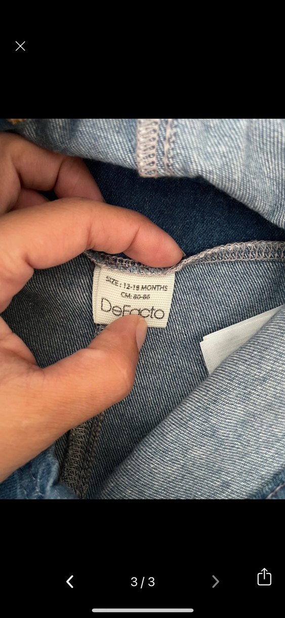 Nakışlı Kız Kot Elbise - Görsel 3