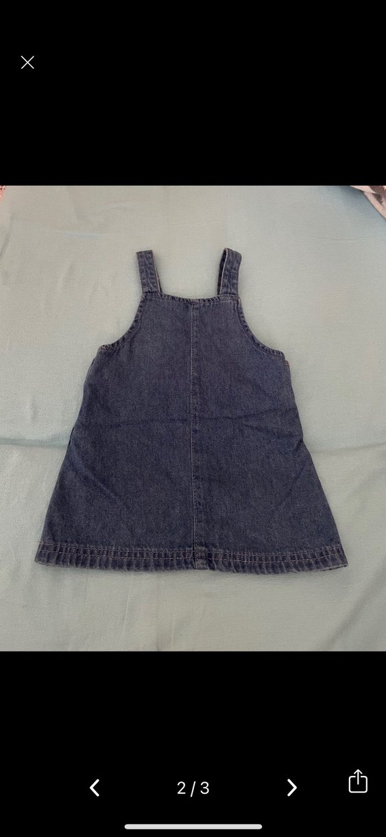 Nakışlı Kız Kot Elbise - Görsel 2