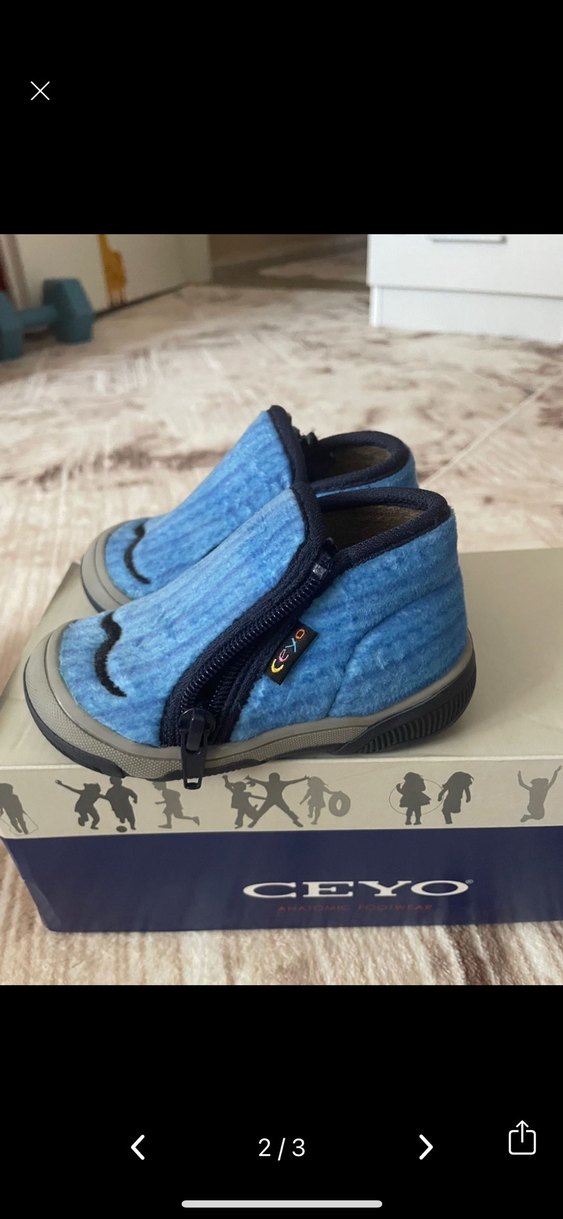 Ceyo Erkek Çocuk Mavi Sıcak Ev Ayakkabısı - Görsel 2