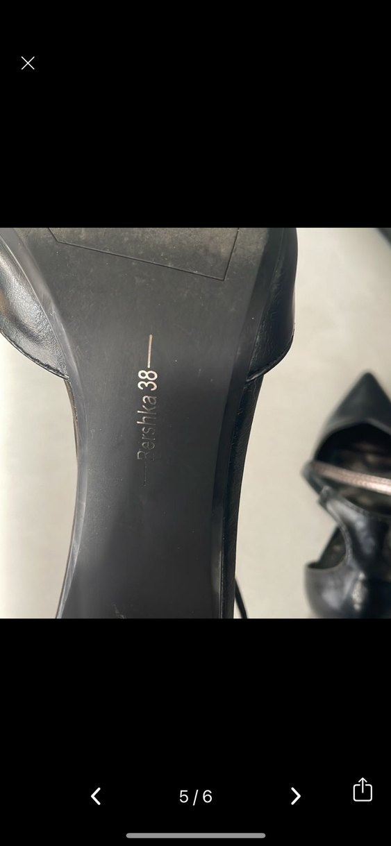 Siyah Deri Tokalı İnce Topuklu Kadın Ayakkabı - Görsel 5