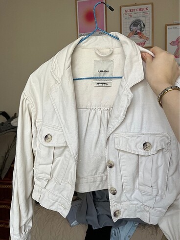 xs Beden beyaz Renk Pull and bear ceket