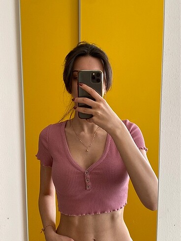 Pull&Bear pembe crop