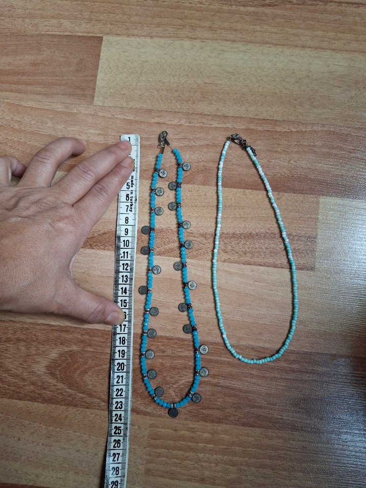 Uzun Turkuaz Boncuklu Bohem Kolye - Görsel 2
