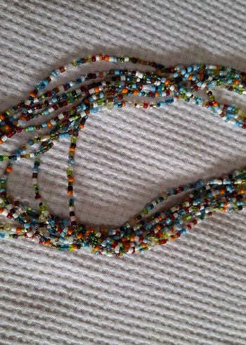 Renkli Boncuklu Uzun Bohem Kolye - Görsel 4