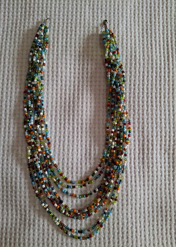 Renkli Boncuklu Uzun Bohem Kolye - Görsel 8