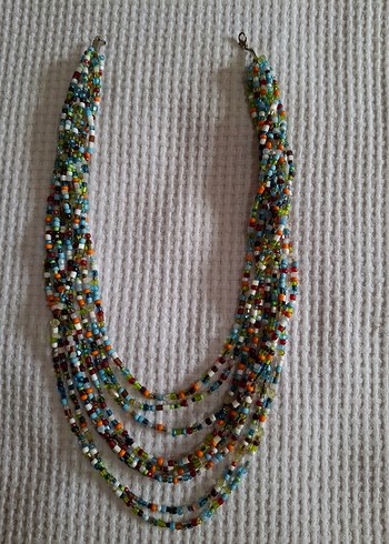 Renkli Boncuklu Uzun Bohem Kolye - Görsel 2