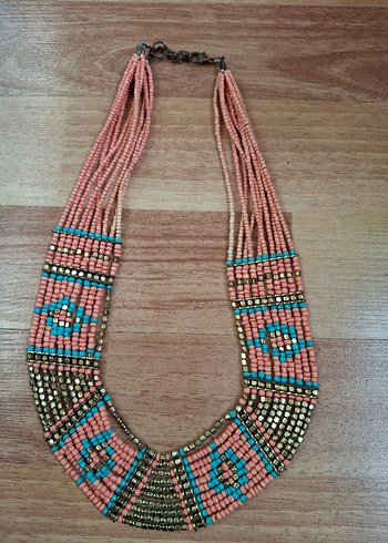 Renkli Boncuklu Uzun Bohem Kadın Kolye - Görsel 2