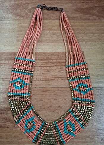 Renkli Boncuklu Uzun Bohem Kadın Kolye - Görsel 4