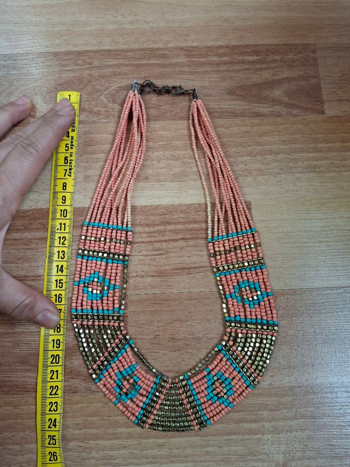 Renkli Boncuklu Uzun Bohem Kadın Kolye - Görsel 5