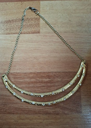 Zincir Detaylı Altın ve gümüş Renkli 2 Bohem Kolye - Görsel 2