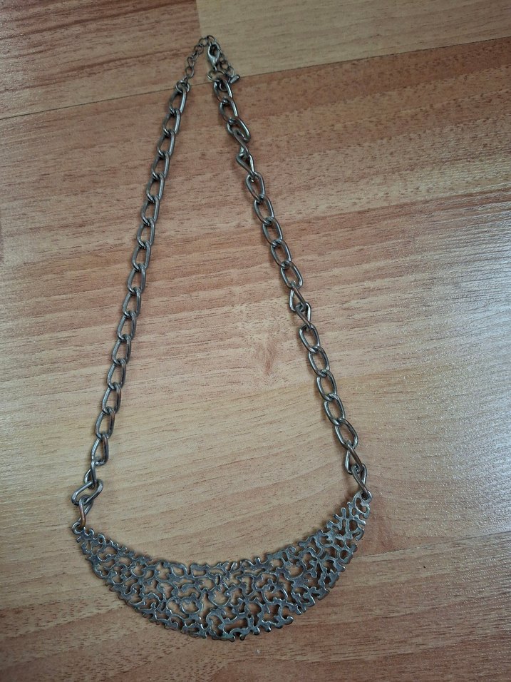 Zincir Detaylı Altın ve gümüş Renkli 2 Bohem Kolye - Görsel 5