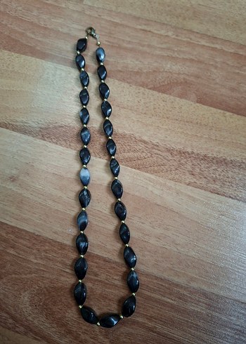 Uzun Siyah Bohem Boncuklu Kolye - Görsel 7