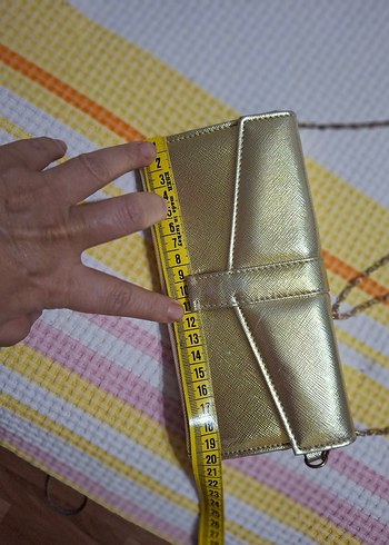 Altın Renkli Kadın Portföy Çanta - Görsel 5