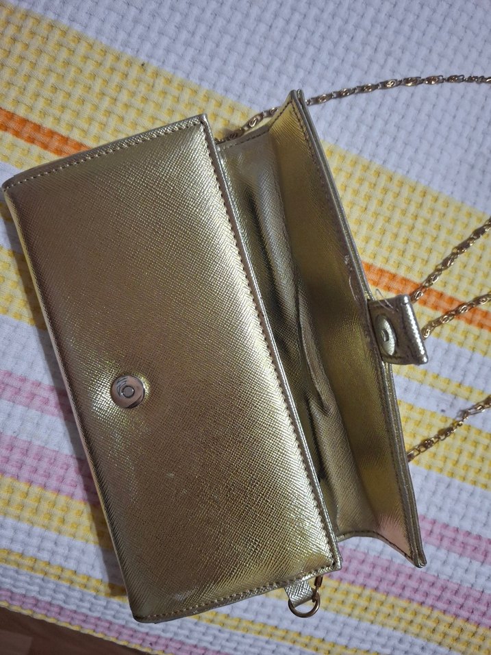 Altın Renkli  Kadın Portföy Çanta - Görsel 4