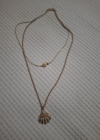 Uzun Zincirli rose  Renk Deniz Kabuğu Kolye - Görsel 2