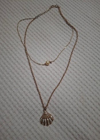 Uzun Zincirli rose  Renk Deniz Kabuğu Kolye - Görsel 3