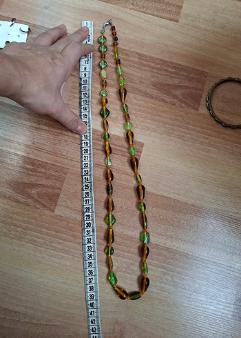 Uzun Renkli Boncuklu Bohem Kolye - Görsel 4