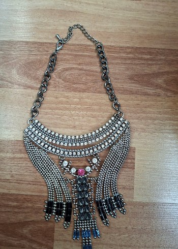 Uzun Parlak Boncuklu Bohem Kolye - Görsel 2