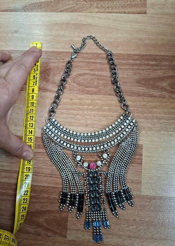 Uzun Parlak Boncuklu Bohem Kolye - Görsel 6