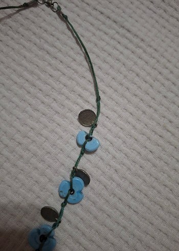 Uzun Boncuklu Turkuaz Bohem Kadın Kolye - Görsel 2