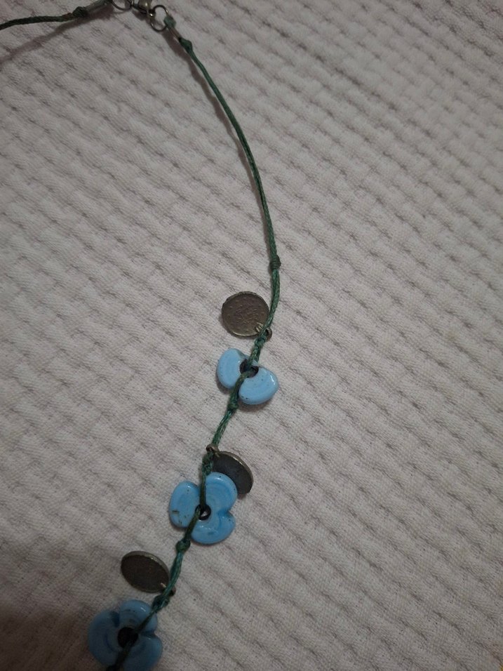 Uzun Boncuklu Turkuaz Bohem Kadın Kolye - Görsel 2