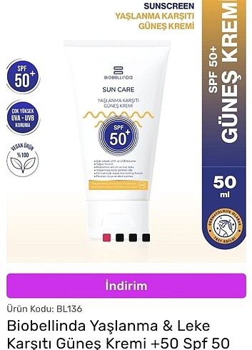 Biobellinda Doğal güneş kremi