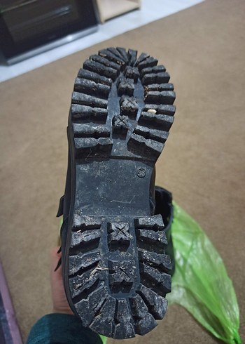 Tokalı Siyah Blok Topuklu Punk Bot - Görsel 6