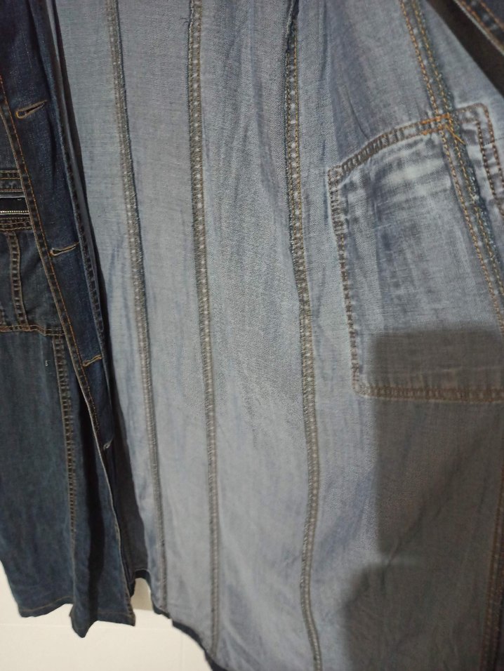 Kadın Lacivert Uzun Kot Pardesü - Görsel 5