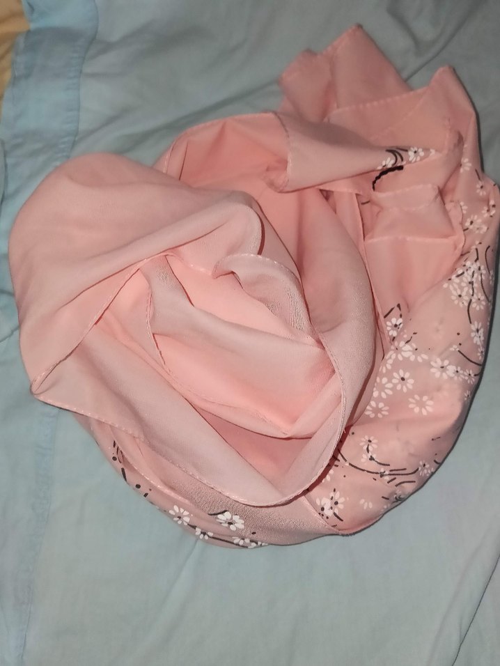 Toz pembe şifon şal - Görsel 2